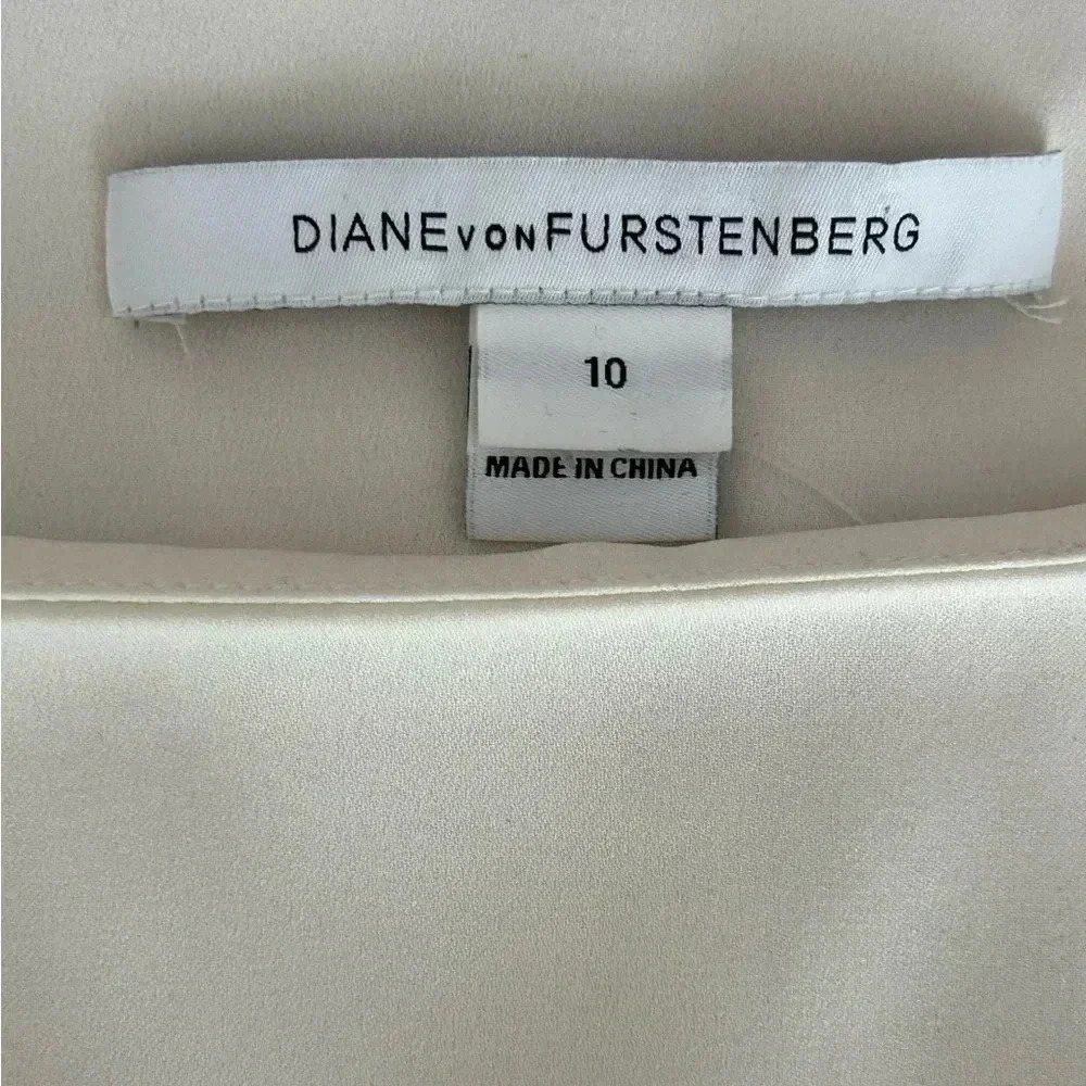 Diane von Furstenberg Belita Lace-Trim A-Line Skirt, Ivory size 10 - Picture 9 of 15